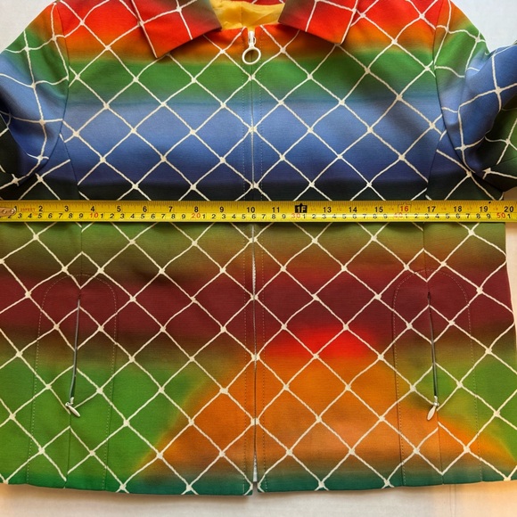 Akris Punto Multicolor Jacket with Lattice Design-Size 8 - Picture 15 of 16